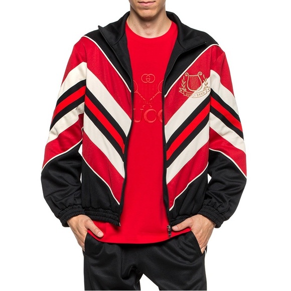 GUCCI Men’s Chevron Jersey Track Jacket N264-22 - Picture 2 of 15